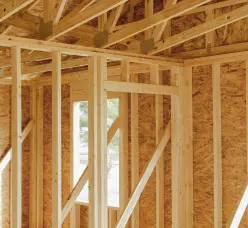 Wooden framing of a home addition under construction